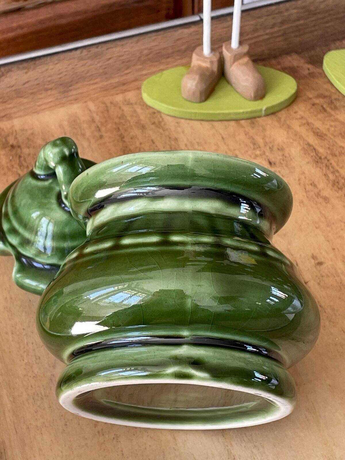 Green ceramic sugar bowl (jam bowl)