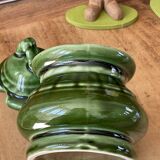 Green ceramic sugar bowl (jam bowl)