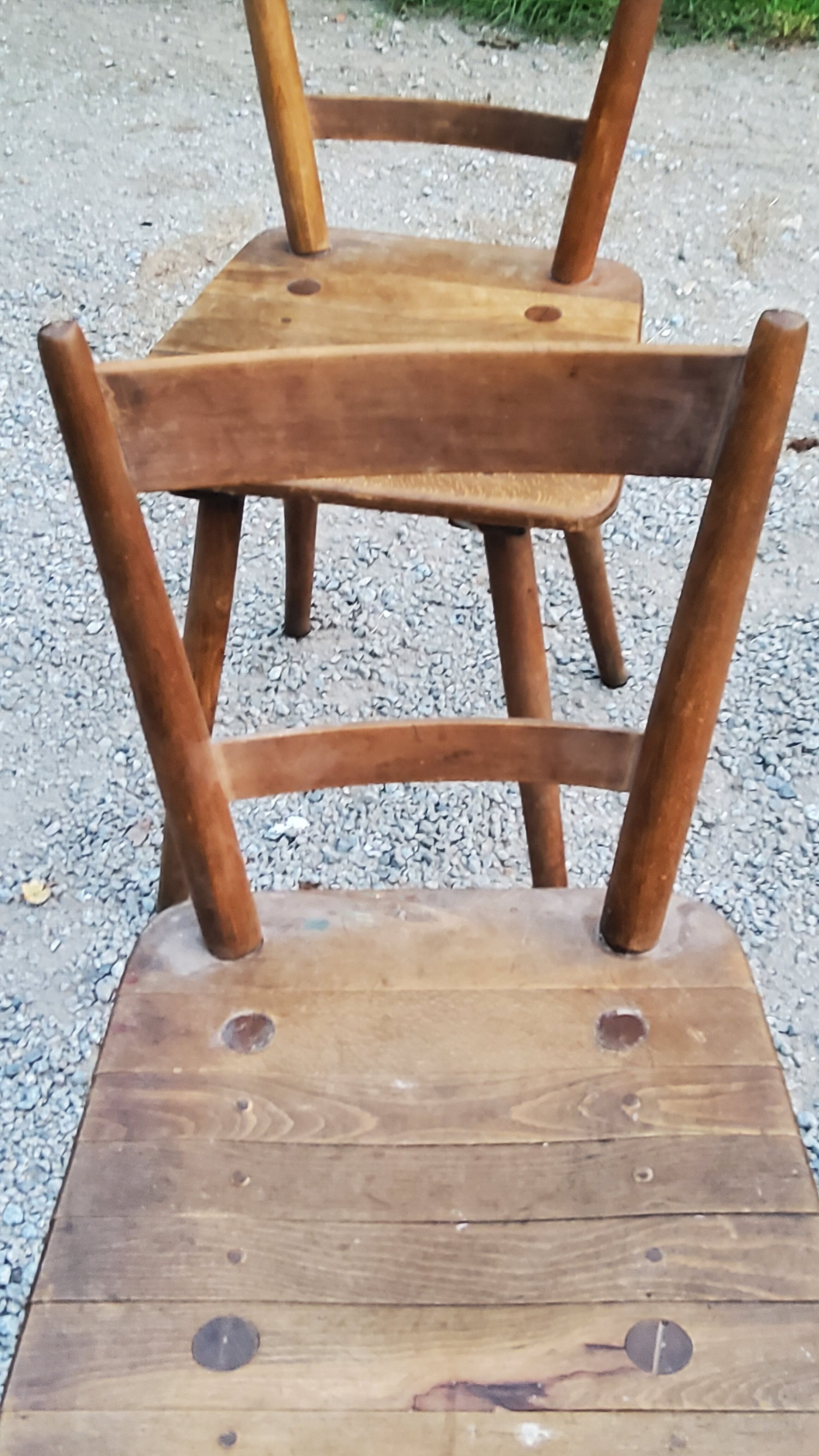 Set of 4 Scandinavian style beech chairs