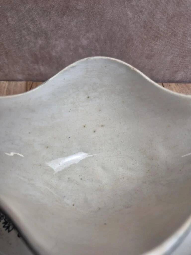 Ironstone sauce boat from Saint-Amand, Margot model – old blue decoration.