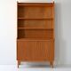 Vintage Scandinavian Elmwood Open Bookshelf Cabinet