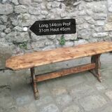 Long wooden farm bench 144cm