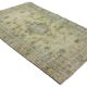 Vintage Turkish Medallion Rug Beige Green 265 x 168 cm