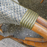 Lot of 4 chairs terrace bistro type "Parisian" brown and beige
