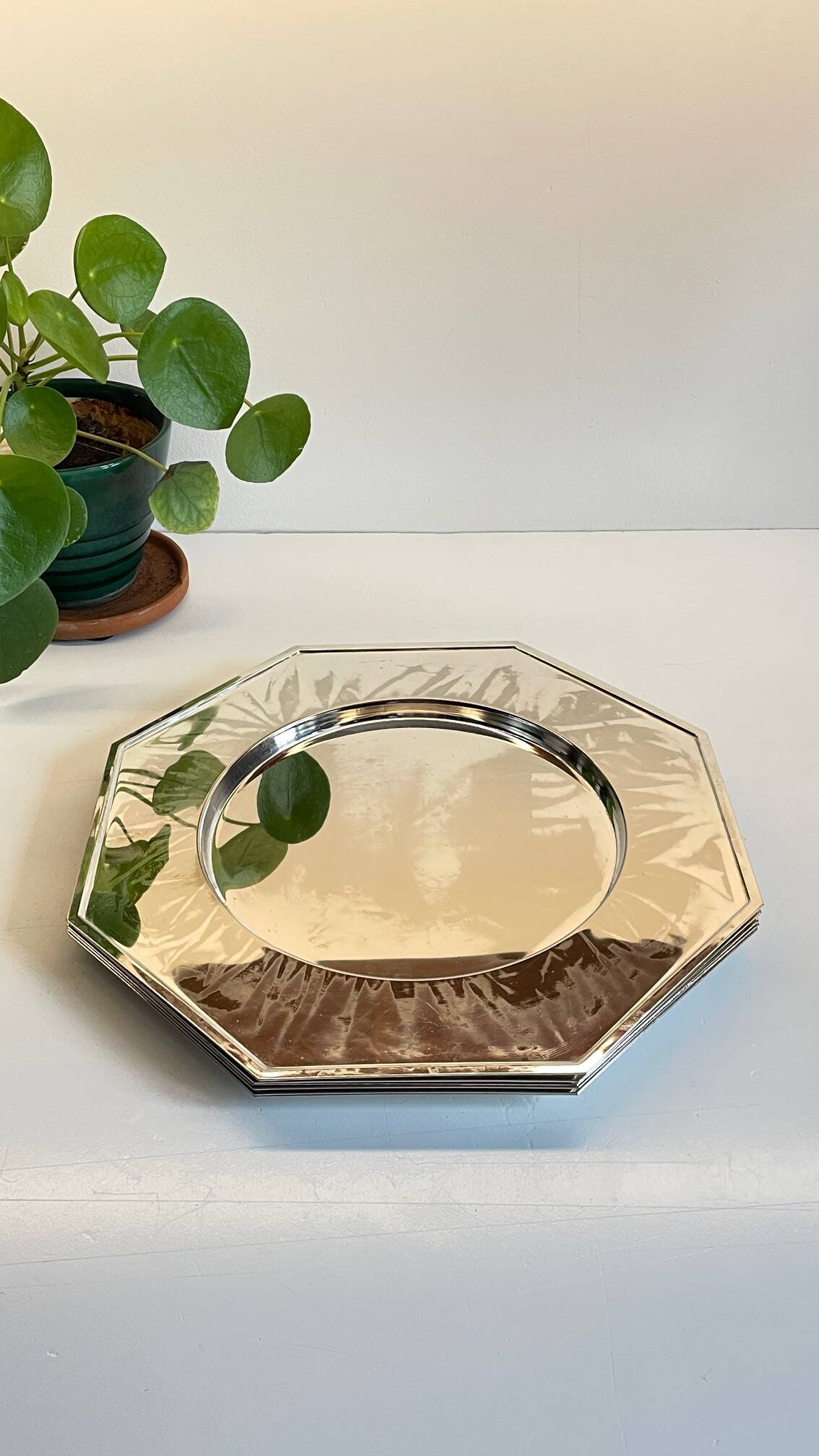 6 Vintage Silver-Plated Metal Plates and Dishes