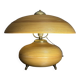 Lampe de table champignon en crayon, rotin, bambou et laiton, Italie, années 1970.
