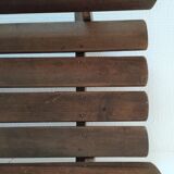 Solid wood log basket with vintage slats