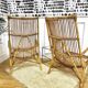 Pair vintage rattan armchairs