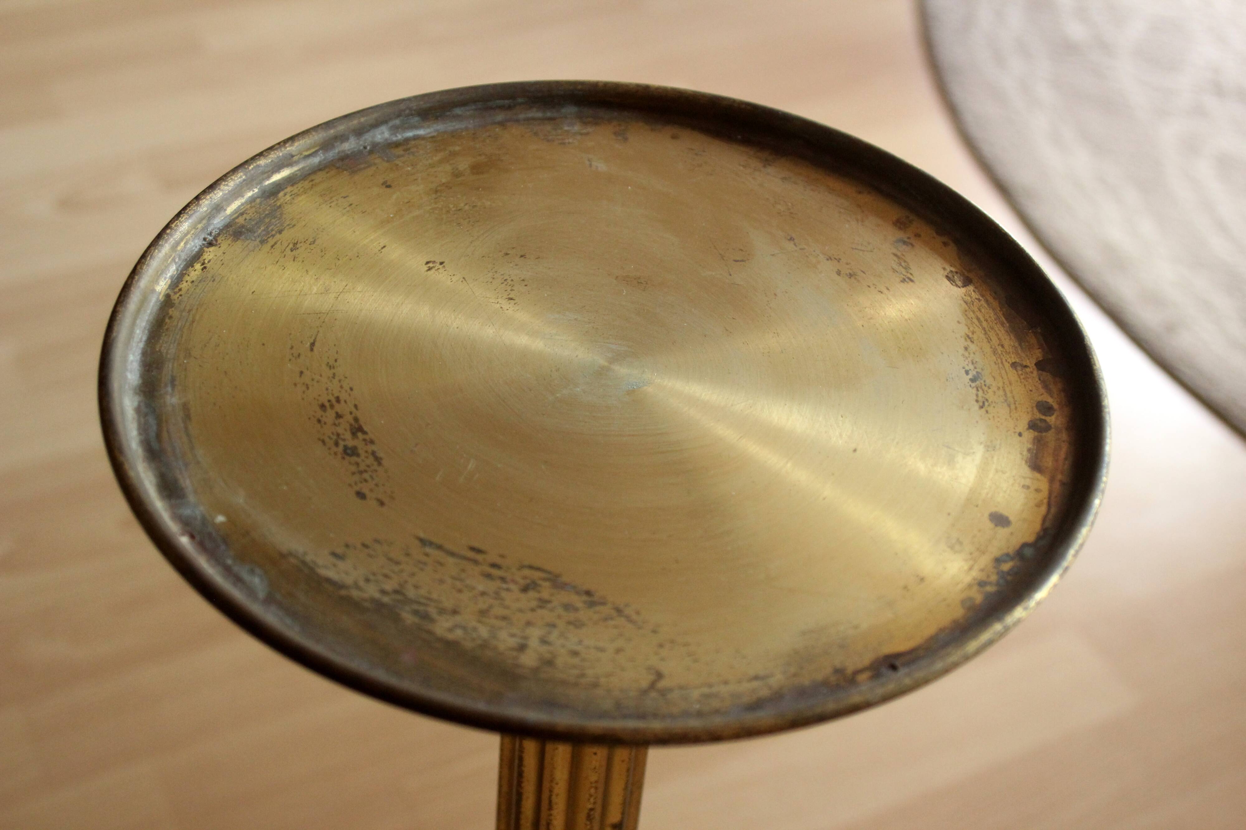 High brass and metal  pedestal - column - Vintage from the 60s