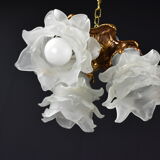 Bronze ceiling lamp 3 lamps glass paste.