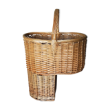 Asymmetrical woven rattan basket