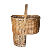 Asymmetrical woven rattan basket