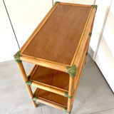 Low bamboo and rattan shelf from the 80s