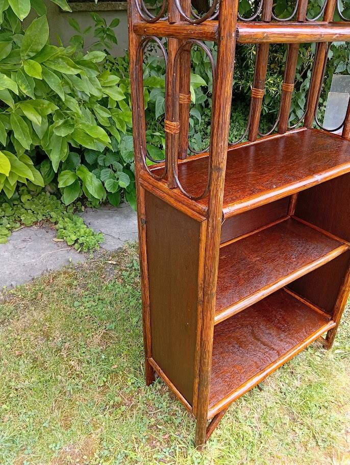 Bamboo wicker bookshelf