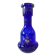 Unusual Large Vase/Candle Holder, Thick Cobalt Blue Glass, Decorative Carafe