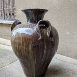 XXL amphora jar in Art Nouveau enamelled stoneware circa 1900
