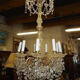 8-bulb string chandelier with crystal drops