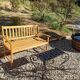 Vintage coffee table wrought iron and black and gold ceramic
