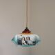 Rare French Art Deco Pendant Light | Illustrated Dog Countryside Shade