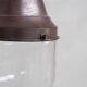 Pair of brass and clear glass industrial pendants