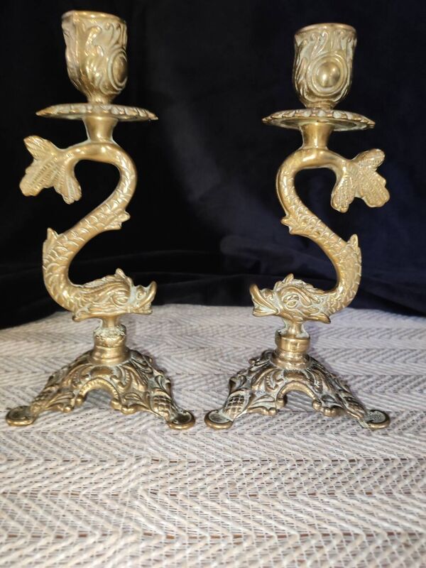 Bougeoir bronze zoomorphe