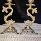 Zoomorphic bronze candle holder