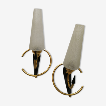 Pair of wall lamps of the 60/70