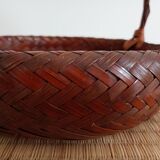 Japanese woven bamboo basket. Ikebana.