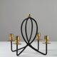 Black & brass four-light candle holder – Gunnar Ander for Ystad-Metall, Sweden, 1950s/1960s