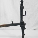 pair of wrought iron landier andirons