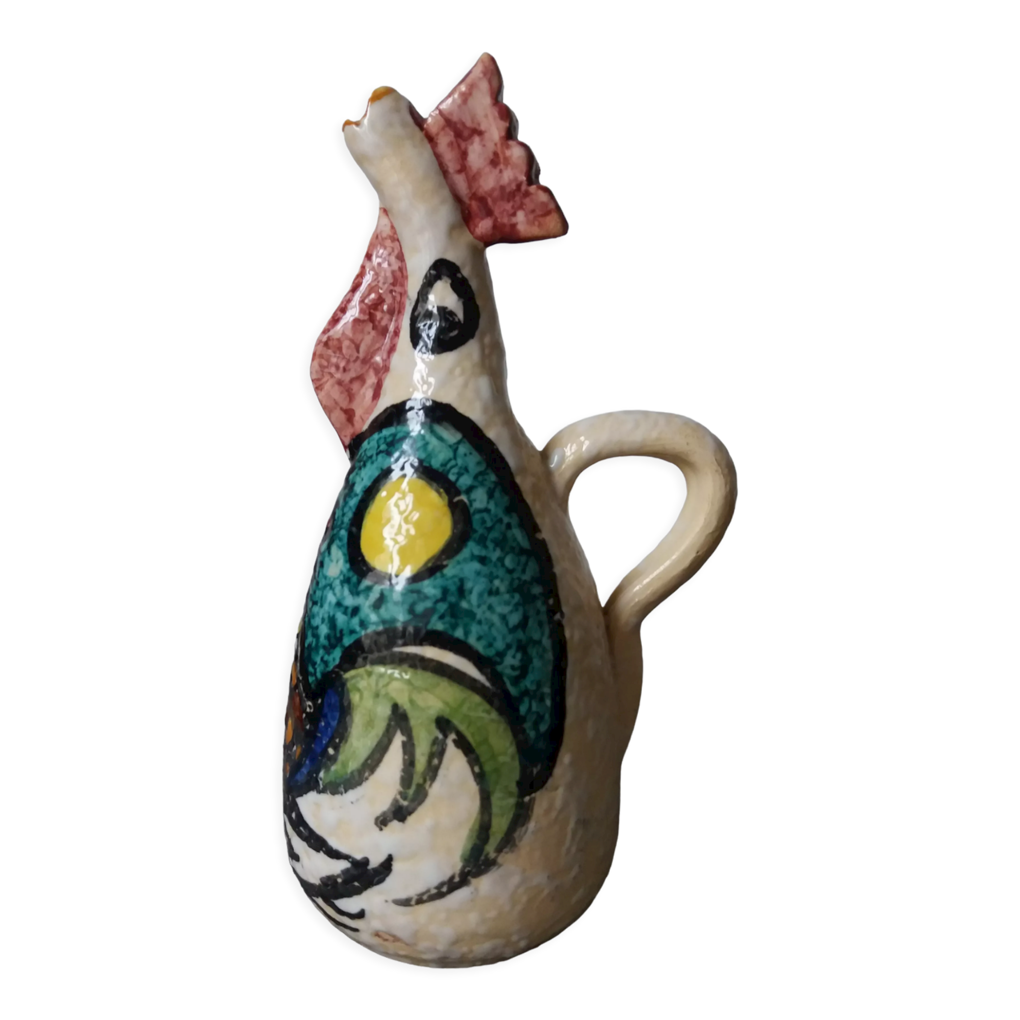Zoomorphic modernist pitcher in the shape of a rooster