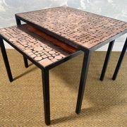 Tables gigognes en cuivre par Herbert Hirche pour Rosenthal, Allemagne, années 1970