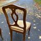 6 Louis XV style Regency chairs in solid wood and yellow-beige fabric