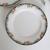 Set of 4 dessert plates Digoin Sarreguemines, vintage French, authentic, rare