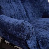 Fauteuil vintage en velours du milieu du siècle par Júlia Gaubek, années 1960, Hongrie