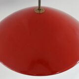 Danish red metal pendant lamp by Preben Fabricius & Jørgen Kastholm for Nordisk Solar, 1960s