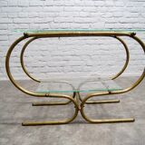 Bauhaus Tubular Brass Side Table, 1930s