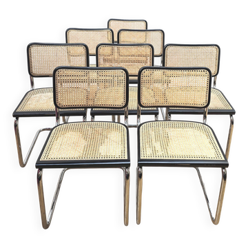 Set of 8 Cesca B32 chairs, Marcel Breuer