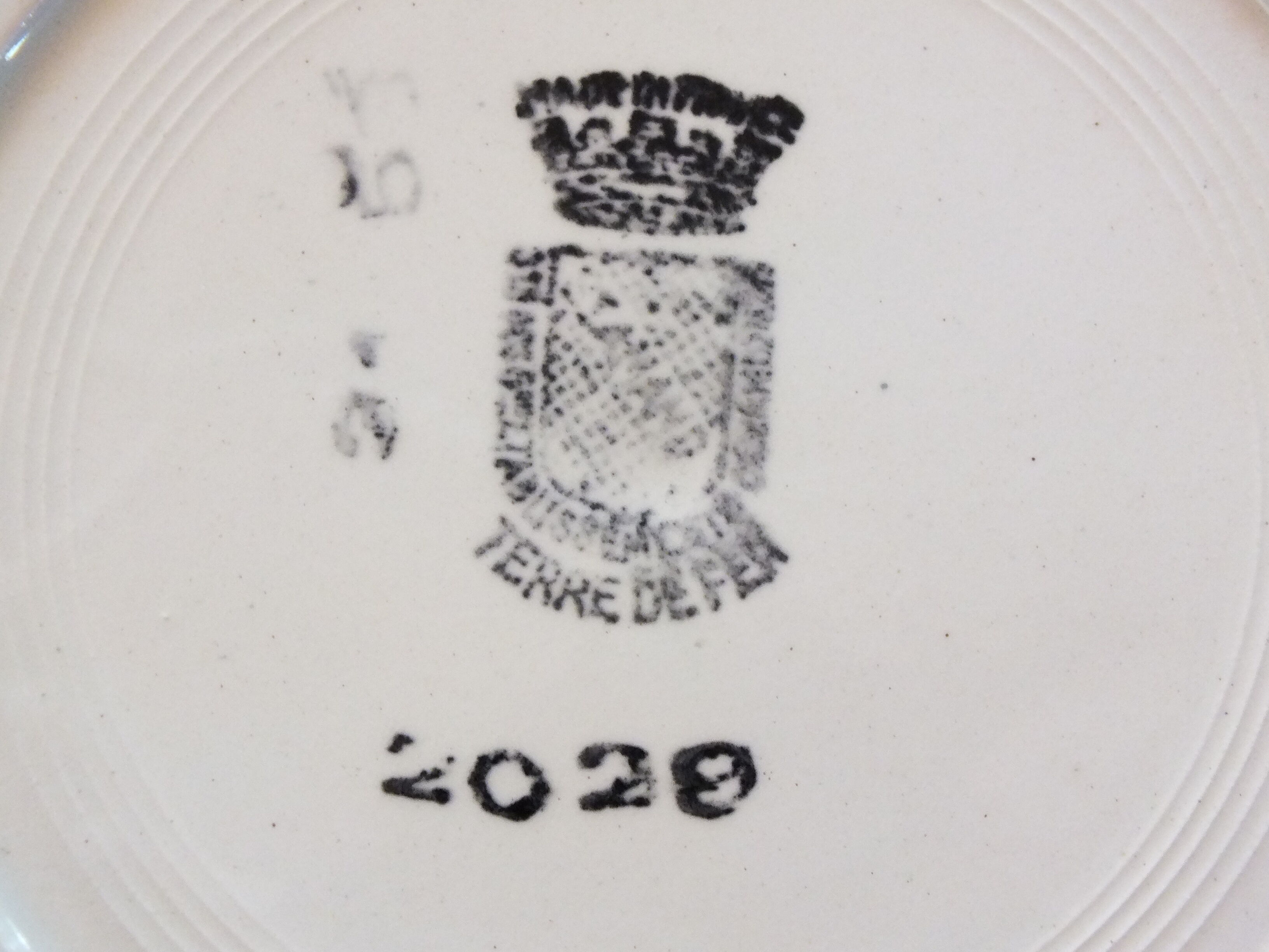 6 Hollow plates of the 40s decoration Flowers - Saint Amand Terre de Fer