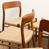 Set de 8 chaises de salle à manger en teck du milieu du siècle par Niels O Møller pour JL Moller Danemark