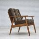 1970s, Danish armchair, beech wood, furniture wool fabric.
