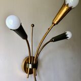 Wall lamp brass and gray metal 1950
