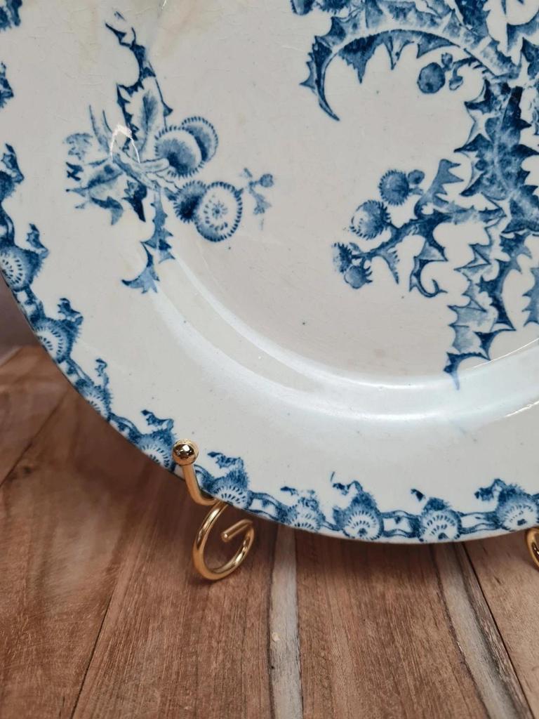 Antique Gien plate model Chardon Terre de Fer