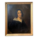Ancien tableau portrait peinture à l’huile vers 1840
