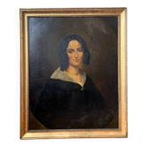 Ancien tableau portrait peinture à l’huile vers 1840