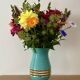 Vintage Art Deco vase in blue and gold ceramic