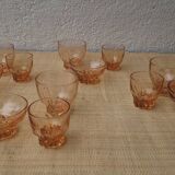 12 verres en verre ambré, 1960