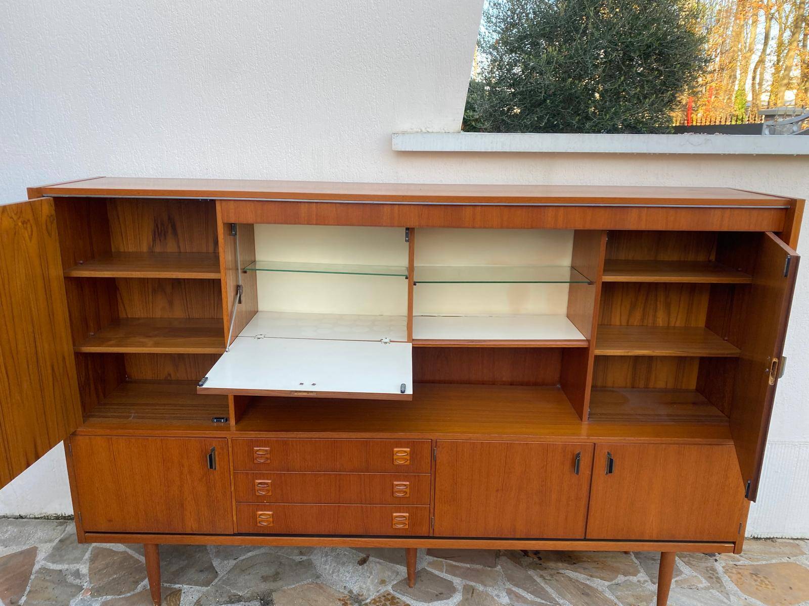 Living Scandinavian teak sideboard, 1950s