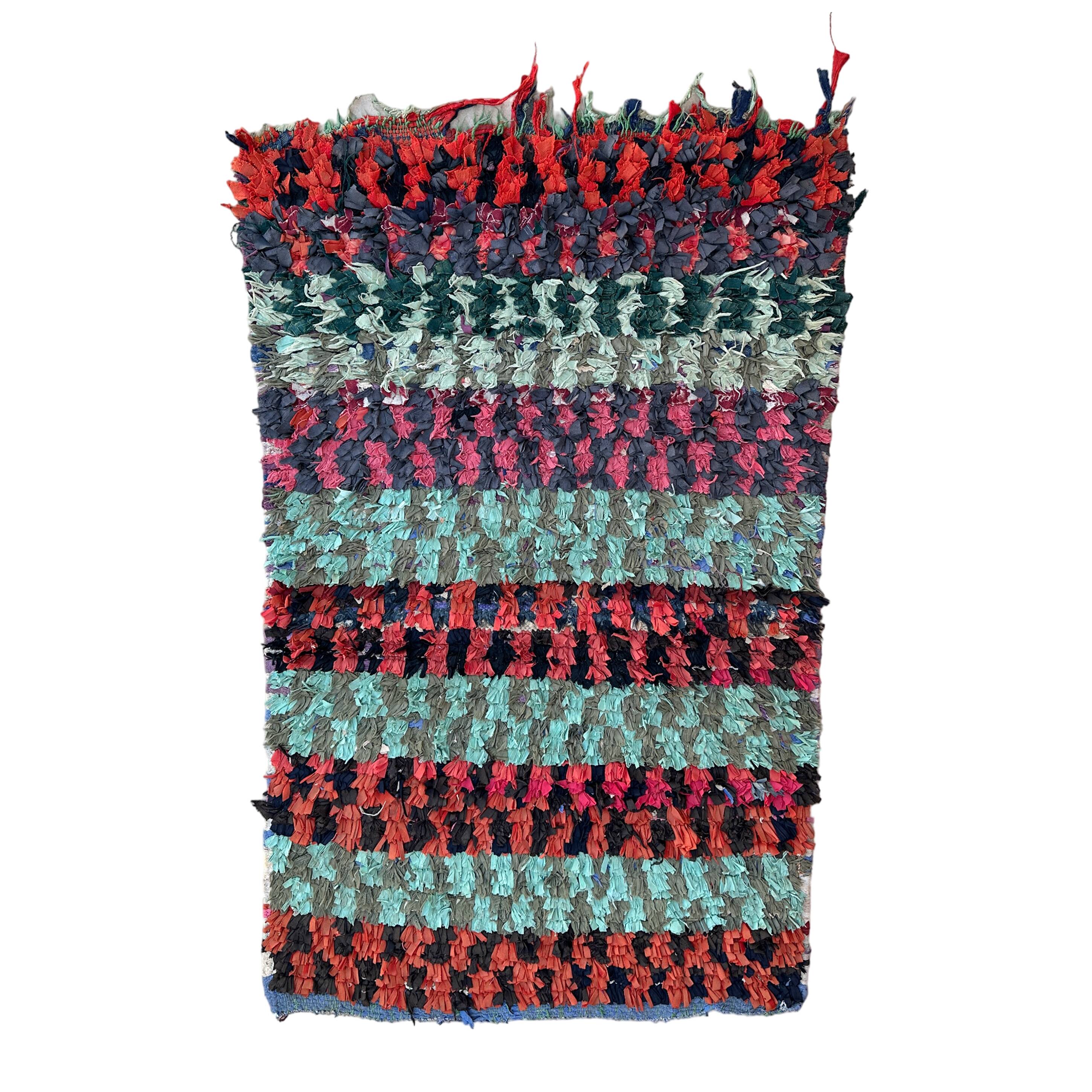 Tapis Marocain  Boucherouite coloré - 94 x 144 cm