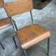4 industrial chairs vintage school 1950